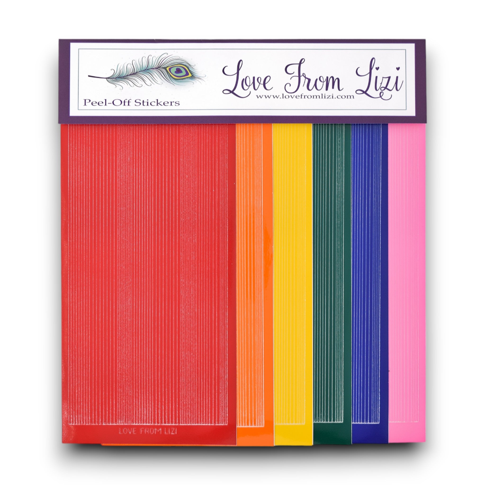 Rainbow - Pin Stripe Peel-Off 6 Pack